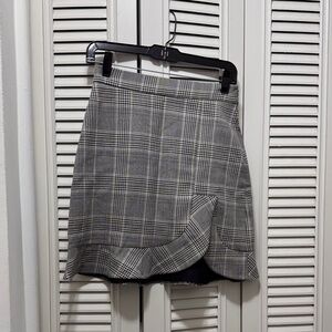 Zara Black and White Plaid Mini Skirt